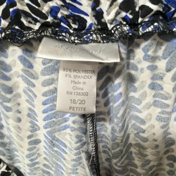 Avenue Pull On Leggings Black White Blue, Womens Size 18 / 20 Petite Pockets NWT - Picture 3 of 6